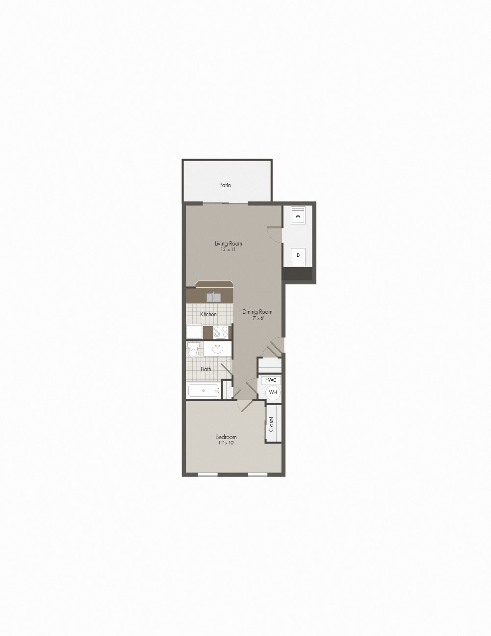 1 bed 1 bath Floor Plan - Dressage Place - Schirm Farms 1 bed 1 bath Floor Plan - Dressage Place - Schirm Farms